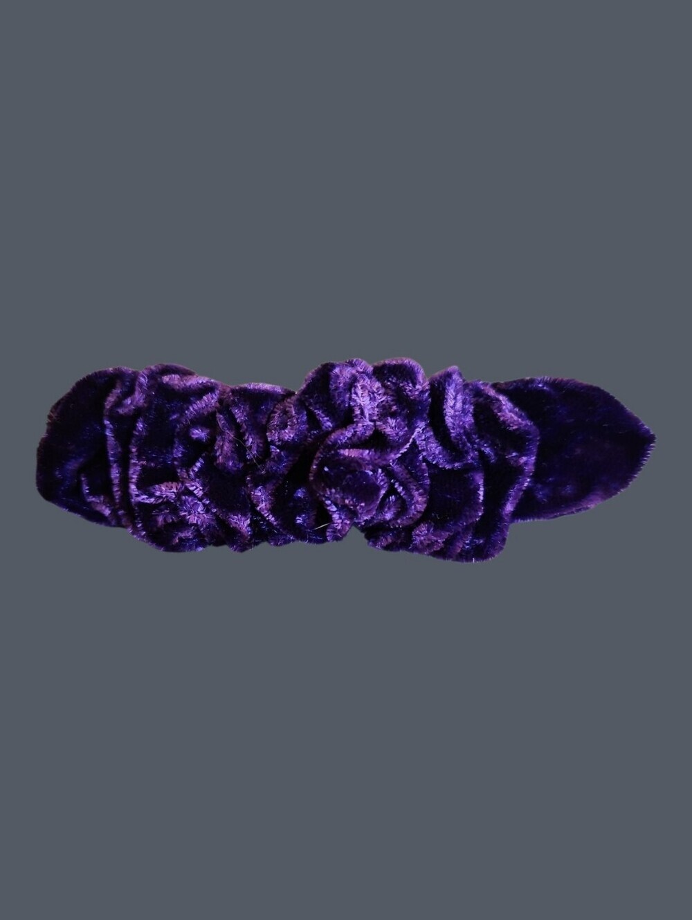 Vintage Dark Purple Velvet Ruffle Hair Barrette
